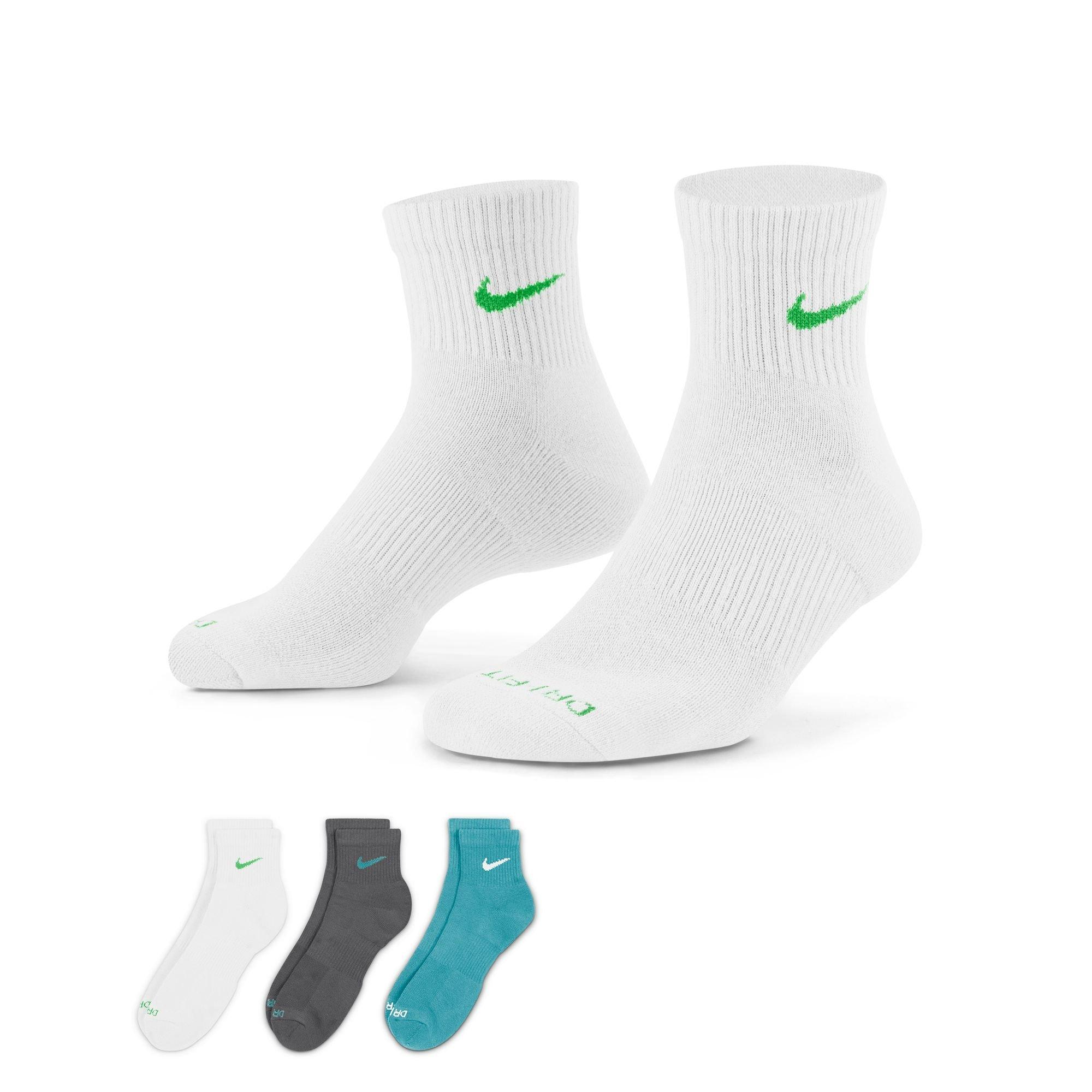 Nike Everyday Plus Cushioned Training Ankle Socks (3 Pairs) - Dk Green